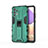 Silicone Matte Finish and Plastic Back Cover Case with Magnetic Stand for Samsung Galaxy M32 5G