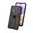 Silicone Matte Finish and Plastic Back Cover Case with Magnetic Stand for Samsung Galaxy M32 5G