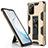 Silicone Matte Finish and Plastic Back Cover Case with Magnetic Stand for Samsung Galaxy Note 20 5G Gold