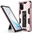 Silicone Matte Finish and Plastic Back Cover Case with Magnetic Stand for Samsung Galaxy Note 20 Plus 5G Rose Gold