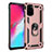 Silicone Matte Finish and Plastic Back Cover Case with Magnetic Stand for Samsung Galaxy S20 Plus