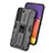 Silicone Matte Finish and Plastic Back Cover Case with Magnetic Stand for Samsung Galaxy S21 5G