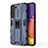 Silicone Matte Finish and Plastic Back Cover Case with Magnetic Stand for Samsung Galaxy S21 5G