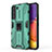 Silicone Matte Finish and Plastic Back Cover Case with Magnetic Stand for Samsung Galaxy S22 5G