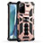 Silicone Matte Finish and Plastic Back Cover Case with Magnetic Stand H01 for Samsung Galaxy Note 20 5G