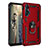 Silicone Matte Finish and Plastic Back Cover Case with Magnetic Stand K01 for Huawei Honor 20S Red