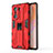 Silicone Matte Finish and Plastic Back Cover Case with Magnetic Stand KC1 for Huawei Honor 60 5G