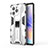 Silicone Matte Finish and Plastic Back Cover Case with Magnetic Stand KC1 for Huawei Honor 60 SE 5G