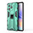 Silicone Matte Finish and Plastic Back Cover Case with Magnetic Stand KC1 for Huawei Honor 60 SE 5G Green