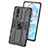 Silicone Matte Finish and Plastic Back Cover Case with Magnetic Stand KC1 for Huawei Honor 80 5G