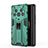 Silicone Matte Finish and Plastic Back Cover Case with Magnetic Stand KC1 for Huawei Honor Magic3 Pro+ Plus 5G Green