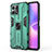 Silicone Matte Finish and Plastic Back Cover Case with Magnetic Stand KC1 for Huawei Honor X30i