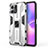 Silicone Matte Finish and Plastic Back Cover Case with Magnetic Stand KC1 for Huawei Honor X30i