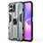 Silicone Matte Finish and Plastic Back Cover Case with Magnetic Stand KC1 for Huawei Honor X30i