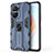 Silicone Matte Finish and Plastic Back Cover Case with Magnetic Stand KC1 for Huawei Honor X40i 5G