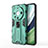 Silicone Matte Finish and Plastic Back Cover Case with Magnetic Stand KC1 for Huawei Mate 60 Green