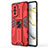 Silicone Matte Finish and Plastic Back Cover Case with Magnetic Stand KC1 for Huawei Nova 10 Red