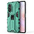 Silicone Matte Finish and Plastic Back Cover Case with Magnetic Stand KC1 for Huawei Nova 9 SE