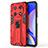 Silicone Matte Finish and Plastic Back Cover Case with Magnetic Stand KC1 for Huawei Nova Y90 Red