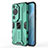 Silicone Matte Finish and Plastic Back Cover Case with Magnetic Stand KC1 for Huawei P60 Art