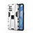 Silicone Matte Finish and Plastic Back Cover Case with Magnetic Stand KC1 for OnePlus 9R 5G