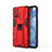 Silicone Matte Finish and Plastic Back Cover Case with Magnetic Stand KC1 for OnePlus 9R 5G