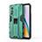 Silicone Matte Finish and Plastic Back Cover Case with Magnetic Stand KC1 for OnePlus Nord 2 5G