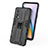 Silicone Matte Finish and Plastic Back Cover Case with Magnetic Stand KC1 for OnePlus Nord 2 5G