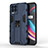 Silicone Matte Finish and Plastic Back Cover Case with Magnetic Stand KC1 for Realme 8 4G