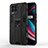 Silicone Matte Finish and Plastic Back Cover Case with Magnetic Stand KC1 for Realme 8 4G Black