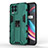 Silicone Matte Finish and Plastic Back Cover Case with Magnetic Stand KC1 for Realme 8 4G Green