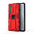 Silicone Matte Finish and Plastic Back Cover Case with Magnetic Stand KC1 for Realme GT Master Explorer 5G Red