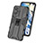 Silicone Matte Finish and Plastic Back Cover Case with Magnetic Stand KC1 for Realme GT2 5G