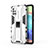 Silicone Matte Finish and Plastic Back Cover Case with Magnetic Stand KC1 for Samsung Galaxy A71 4G A715