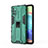 Silicone Matte Finish and Plastic Back Cover Case with Magnetic Stand KC1 for Samsung Galaxy A71 4G A715 Green