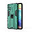 Silicone Matte Finish and Plastic Back Cover Case with Magnetic Stand KC1 for Samsung Galaxy A71 5G Green