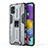 Silicone Matte Finish and Plastic Back Cover Case with Magnetic Stand KC1 for Samsung Galaxy M40S