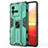 Silicone Matte Finish and Plastic Back Cover Case with Magnetic Stand KC1 for Vivo iQOO 9T 5G