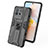 Silicone Matte Finish and Plastic Back Cover Case with Magnetic Stand KC1 for Vivo iQOO Neo6 SE 5G