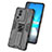 Silicone Matte Finish and Plastic Back Cover Case with Magnetic Stand KC1 for Vivo iQOO Neo7 5G