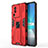 Silicone Matte Finish and Plastic Back Cover Case with Magnetic Stand KC1 for Vivo iQOO Neo7 5G