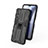 Silicone Matte Finish and Plastic Back Cover Case with Magnetic Stand KC1 for Vivo iQOO Z3 5G