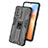 Silicone Matte Finish and Plastic Back Cover Case with Magnetic Stand KC1 for Vivo iQOO Z5 5G