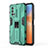 Silicone Matte Finish and Plastic Back Cover Case with Magnetic Stand KC1 for Vivo iQOO Z5 5G