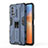 Silicone Matte Finish and Plastic Back Cover Case with Magnetic Stand KC1 for Vivo iQOO Z5 5G