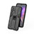 Silicone Matte Finish and Plastic Back Cover Case with Magnetic Stand KC1 for Vivo V21 5G