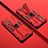 Silicone Matte Finish and Plastic Back Cover Case with Magnetic Stand KC1 for Vivo X70 Pro 5G Red