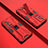 Silicone Matte Finish and Plastic Back Cover Case with Magnetic Stand KC1 for Vivo X70 Pro+ Plus 5G Red