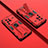 Silicone Matte Finish and Plastic Back Cover Case with Magnetic Stand KC1 for Vivo X80 Pro 5G Red