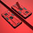 Silicone Matte Finish and Plastic Back Cover Case with Magnetic Stand KC1 for Vivo X90 5G Red